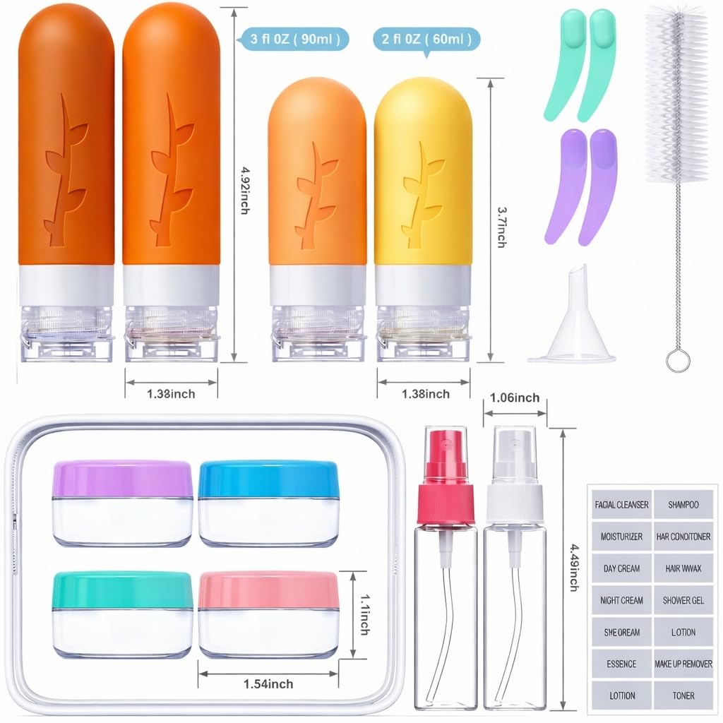 Travel Containers for Toiletries, 18pack TSA Approved Size Containers for Toiletries,travel bottles for - photo 2