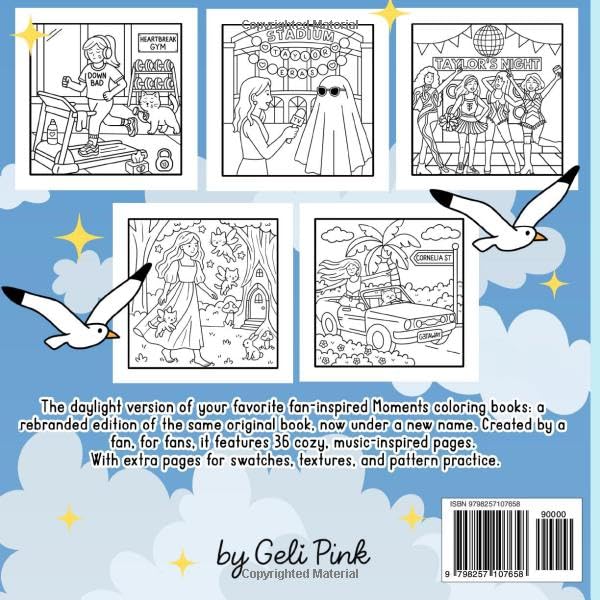 Daylight moments: A cute fan inspired coloring book