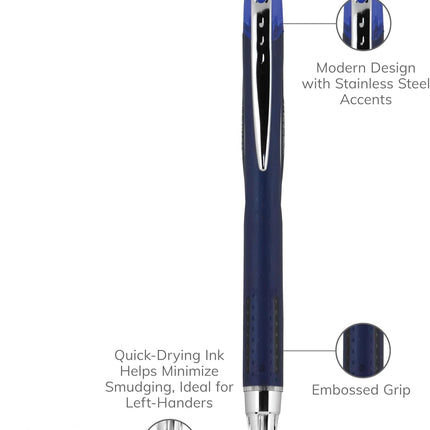 Uni-Ball Jetstream RT Ballpoint Pen, Fine Point (0.7mm), Blue Ink. 6 Pens