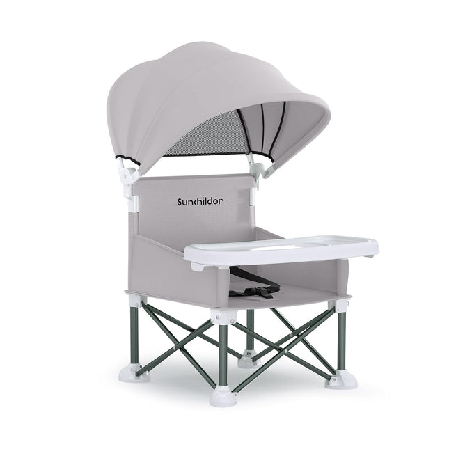 Portable Baby Booster Seat with Removable Tray & Canopy