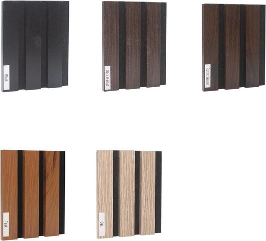 Wood Panels for Wall Color Samples Pack, Soundproof Wood Slat Wall Panel for Interior Wall Decor Noise Cancelling