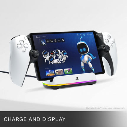 PowerA Charging Station for PlayStation Portal™ Remote Player with Lumectra™, RGB Lighting, USB Powered, Magnetic Charger, Charge and Display, Weighted Base, Officially Licensed