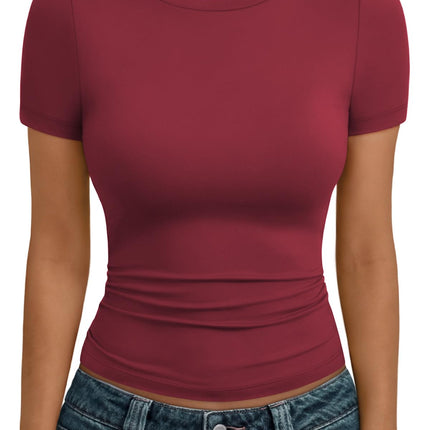 Women's Crewneck Short Sleeve T-Shirt Sexy Slim Fit Basic Going Out Tops