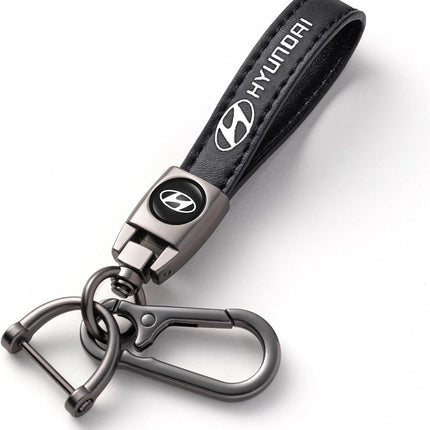 Car Keychain Keyring for Automobile,Car Key Lanyard for Women&Men,Leather Key Chain Compatible With Hyundai Santa Fe Palisade Kona Elantra KeyFob Holder Replacement