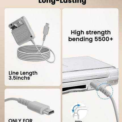 DS Lite Charger Kit Compatible with DS Lite 100-240V Wall Plug Adapter with 4 Stylus Pen for DS Lite