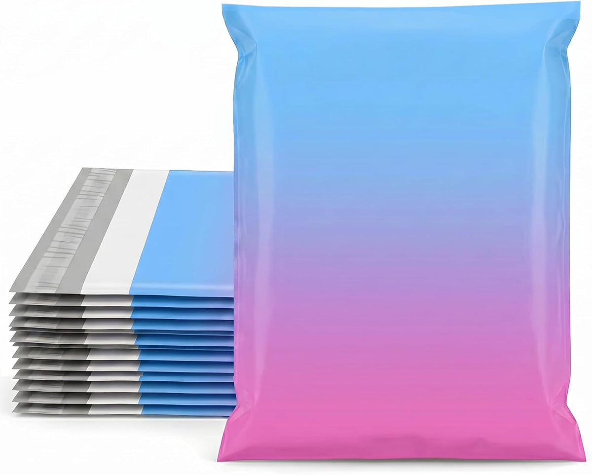Cute Gradient Blue Pink Poly Mailers 10x13" 20-Pack