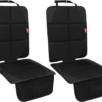 MORROLS Car Seat Protector, 2 Pack Carseat Protector with Thick Padding, Baby/Pets for Child Car Seat-Mesh Pockets-Waterproof-Universal Size(Black)