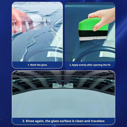 3PC Upgrade 2.0 Clear Vision Glass Cleaner, Oil Film Cleaning Brush for Automotive Windows, Clearvision Cars Windshield Cleaner Tool, Universal Cleaning Wipe Board