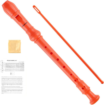 Soprano Recorder Instrument for Beginners Kids Students, German Style C Key 8 Holes Recorder Instrument 3 Piece with