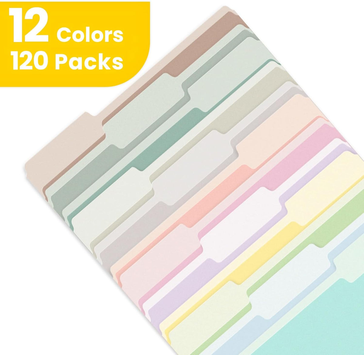 File Folders, 120 Pack Manilla Folders 8.5 x 11, 12 Colors Folder Office Organization Home School - photo 4