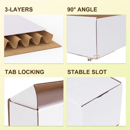 12x9x6 inches White Shipping Boxes pack of 15, Corrugated Cardboard Boxes 12 x 9 x 6 for Packaging Small - photo 3
