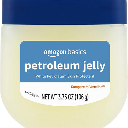 Amazon Basics Petroleum Jelly White Petrolatum Skin Protectant, Moisturizer for Chapped Lips and Irritated Skin, Unscented, 3.75 oz, 1-Pack (Previously Solimo)