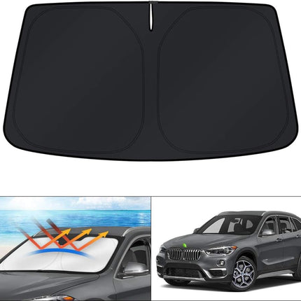 KUST Windshield Sun Shade for 2016 2017 2018 2019 2020 2021 2022 BMW X1 F48 Accessories Custom Fit Sunshade Foldable Window Sun Visor Protector Blocks UV Rays Keep Your Car Cooler