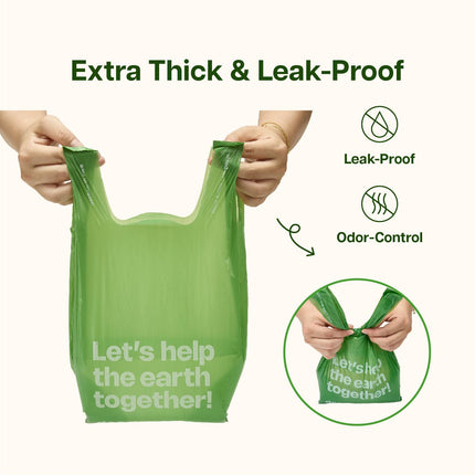 Dog Poop Bags with Handles, Large Size, 240 Bags, Unscented