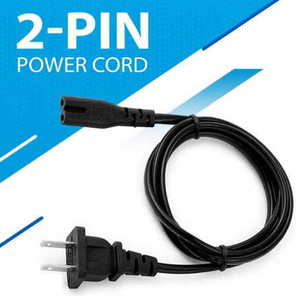 AC 2 Prong Power Cord 3FT C7 Figure 8 Replacement Power Cable for Samsung TV, LG, TCL, Roku, PS5, PS4, Xbox Game Console, Monitor and More