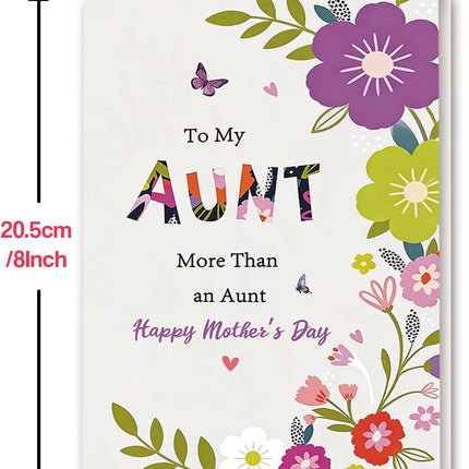 Happy Mothers Day Card for Aunt, Aunt Mother's Day Ideas Gifts from Niece Nephew, Best Auntie Gifts