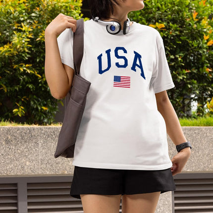USA Patriotic Graphic T Shirt Independence Day American Flag July Fourth Unisex Tee
