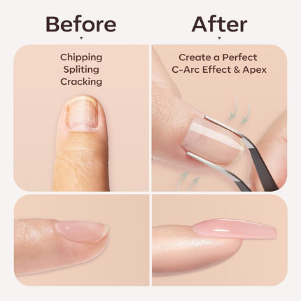 modelones Builder Nail Gel Polish Set, Base Colors Jelly Nude Pink Hard Strengthener Rubber Gel Polish 8-in-One Extension LED Nail Lamp Cured 6 Colors