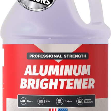 Concentrated Aluminum Brightener & Cleaner – Makes 15 Gallons – Removes Oxidation, Dirt, & Grime – Spray On Aluminum Cleaner for Boat Hulls, Pontoons, Trailers, Wheels, & RVs – Made in USA - 1 Gallon