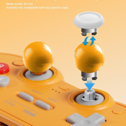 8Bitdo Pro 3 Bluetooth Controller with TMR Joysticks, Swappable ABXY Buttons, Pro Back Buttons, Charging Dock, Hall Effect Triggers for Switch/Switch 2, Windows, Apple, SteamOS, Android (Orange)