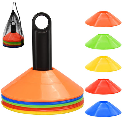 Conos de disco 25/50/100pcs, conos de agilidad para fútbol con bolsa de transporte y soporte