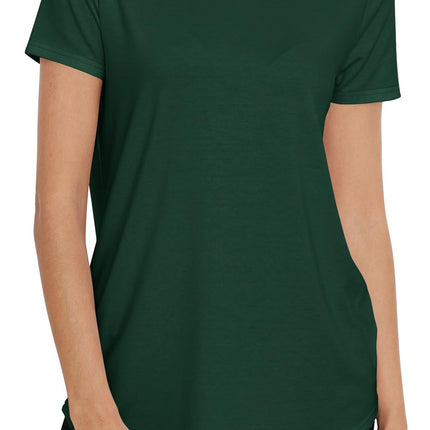 Women Crewneck Loose Fit Tunic Tops Short Sleeve Dressy Casual Summer Long Tee Shirts