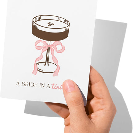 Bridal Shower Card. Engagement card for Bride. Cute Espresso Martini cute congratulations gift note. Bachelorette. Wedding Shower. With envelope. One card. (Espresso Martini 1)