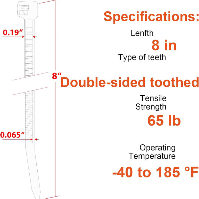 12 Inch Zip Ties, 100 LBS Tensile Strength Heavy Duty Cable Wire Ties