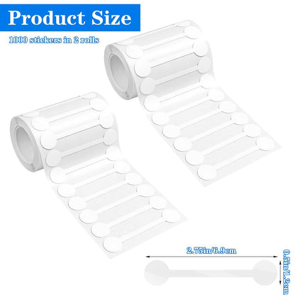 Larrel Tamper Evident Tape, 1000 Pcs Clear Tamper Proof Stickers, 2.7 x 0.5 Inch/6.9x1.3cm Sealing Stickers for Food, Drink, Packaging, Mailing, Delivery
