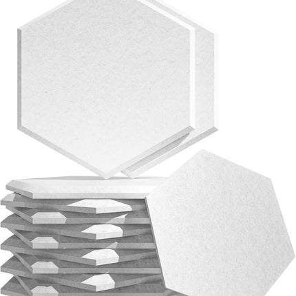 15 Pack Hexagon Sound Proof Foam Panels for Walls, Acoustic Panels 12" x 11" x 0.35" High Density Sound Absorbing Panels, Noise Reduction Foam for Home Studio, Office, Gaming Room & Theater