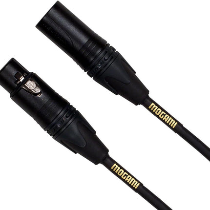 Mogami Gold Studio 02 XLR to XLR Quad Conductor Patch Cable 2 feet with Gold Contacts, XLRM-XLRF Connectors, Pro Audio Noise-Free