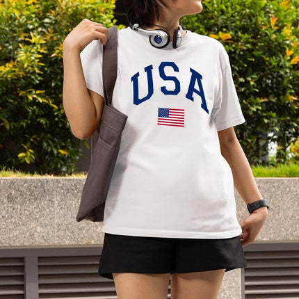 USA Patriotic Graphic T Shirt Independence Day American Flag July Fourth Unisex Tee