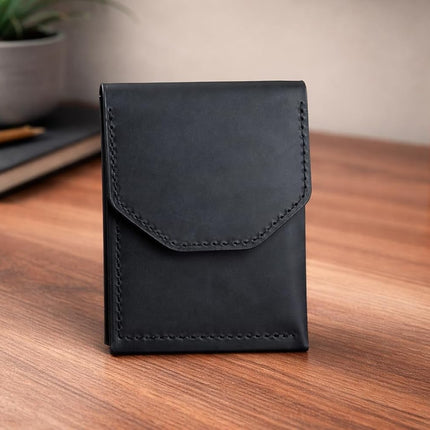 Personalized Full Grain Leather Wallet for Men – Slim Minimalist Front Pocket Cash Wallet with Magnetic Closure, Custom Engraved Handmade Leather Wallet, Gift for Him, Father’s Day, Anniversary