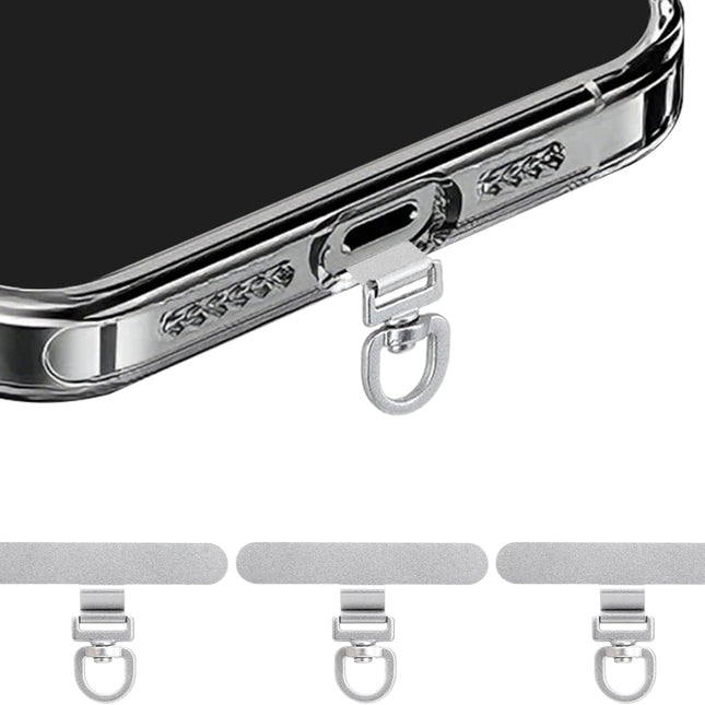 360° Rotating Stainless Steel Phone Tether Tab (3-Pack) - Universal for iPhone & Other Phones (Fits