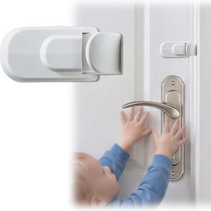 Child Proof Door Lock, Snap-On Door Knob Safety Lock & Door Handle Child Lock, No Tools Required, Fits Knobs & Levers for Baby Toddler Home Safety