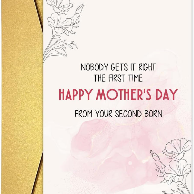 Funny Mother's Day Card from Second Born, Humorous Happy Mothers Day Card from 2nd Born Second Born Son Daughter