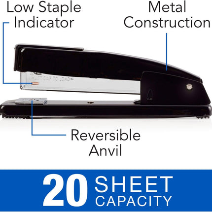 Swingline Commercial Stapler, 20 Sheet Capacity, Jam Free, Metal, Black (44401)