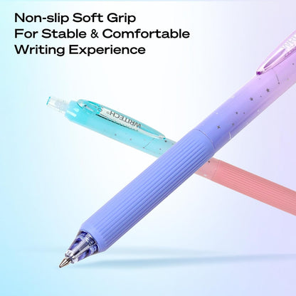 Gel Pens Fine Point: Pen Set 0.7mm Black Ink Retractable 6ct Smooth Writing with Aesthetic Gradient - photo 2