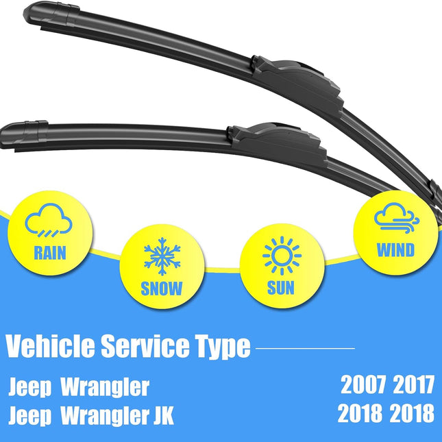 15"+15" Silicone Wiper Blades Replacement For 2007 2008