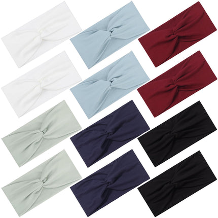 12 Pcs Stretchy Headbands for Women, Absorbed Sport Headband