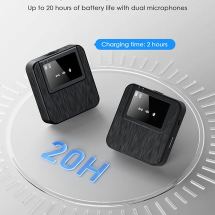 BAILIXIN 3-in-1 Compact Mini Microphone for iPhone, Android, Camera with 20HR Battery, 328FT Range, Wireless Microphones for Video Recording, Noise Canceling for Content Creators, Sound Modules