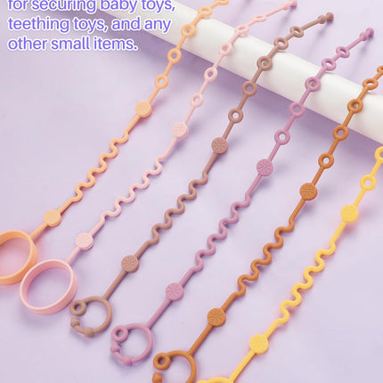 LittleHugs 3pcs Adjustable Toy Strap Holder - Silicone Baby Tether Pacifier Clip - Travel Essential Leash for Stroller, High Chair, Car Seat