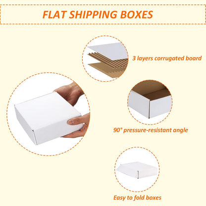 9 x 6 x 2 Inch White Corrugated Literature Mailer Boxes, Set of 50 - photo 3
