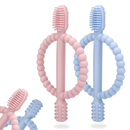 Baby Teething Toys with Easy-Hold Handle, Infant Toothbrush