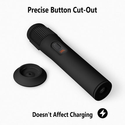 Geiomoo Silicone Case for JBL PartyBox Wireless Mic, Soft Flexible Scratch Resistant Protective Cover (Black)