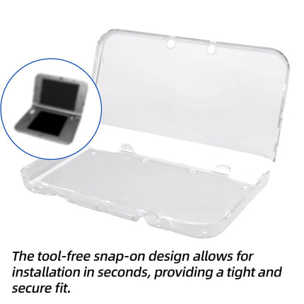 Clear Case with USB Charger Cable, Transparent Hard Shell Protective Screen Protector Cover Only for 2015 New 3DS XL LL Includes 1.2m/3.94ft Fast Charging Cable Accessories (Hinge-Less Design)