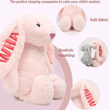 Easter Personalized Baby Gifts, Bunny Stuffed Animal for Babies with Embroidered Child's Name, Handmade Custom Plush Rabbit Toy for Girl Boy, Customized Cute Baby Gift for Newborn Kids