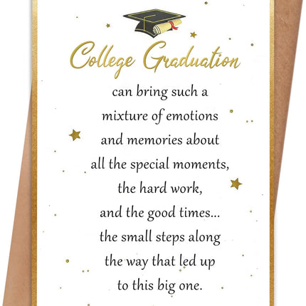 College Graduation Card, Inspirational Graduation Card Gift for College Graduate, University Graduation Card for Son Daughter Him Her