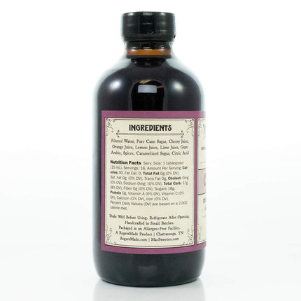 MacSweeties Cocktail Syrups & Bitters - Cherry Cola Cocktail and Soda Syrup - Premium Cocktail Mix For an Old Fashioned or Cherry Cola Manhattan - Simple Syrup for Cocktails and Soda - 8 Ounce Bottle