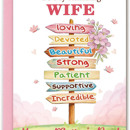 Mothers Day Card for Wife, Happy Wife Mother's Day Cards Gifts from Husband